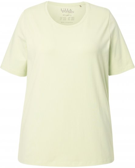 Ulla Popken Essential Round Neck Stretch Tee Pistachio - Marškinėliai - 