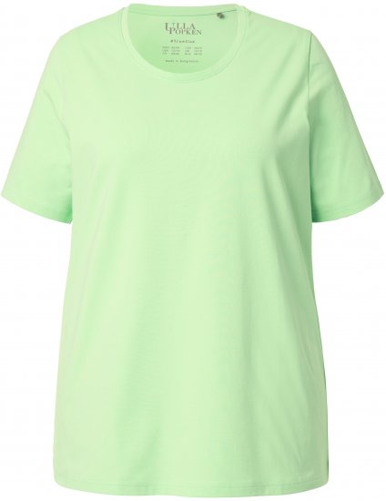 Ulla Popken Essential Round Neck Stretch Tee Light Green - Marškinėliai - 