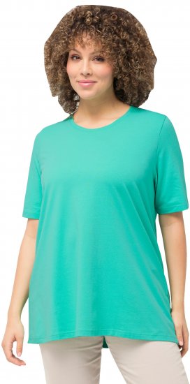 Ulla Popken Essential Round Neck Stretch Tee Turquoise - Marškinėliai - 