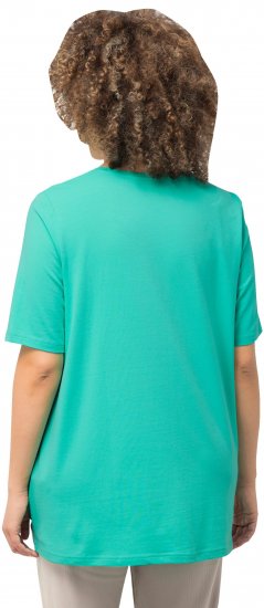 Ulla Popken Essential Round Neck Stretch Tee Turquoise - Marškinėliai - 