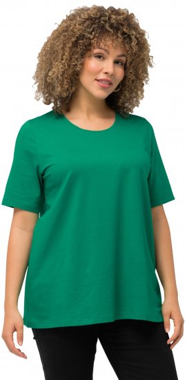 Ulla Popken Essential Round Neck Stretch Tee Emerald Green - Marškinėliai - 