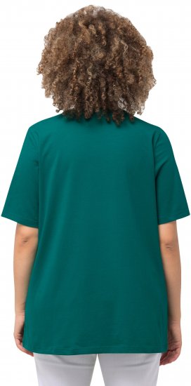 Ulla Popken Essential Round Neck Stretch Tee Dark Emerald - Marškinėliai - 