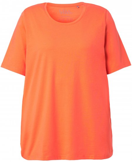 Ulla Popken Essential Round Neck Stretch Tee Coral Pink - Marškinėliai - 