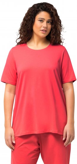 Ulla Popken Essential Round Neck Stretch Tee Dark Coral - Marškinėliai - 