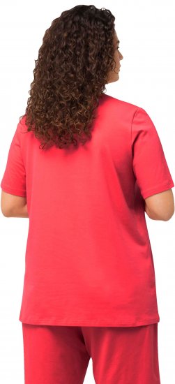 Ulla Popken Essential Round Neck Stretch Tee Dark Coral - Marškinėliai - 