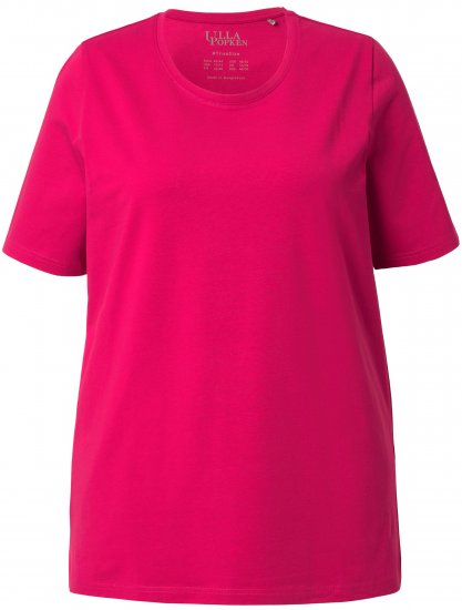 Ulla Popken Essential Round Neck Stretch Tee Dark Raspberry - Marškinėliai - 