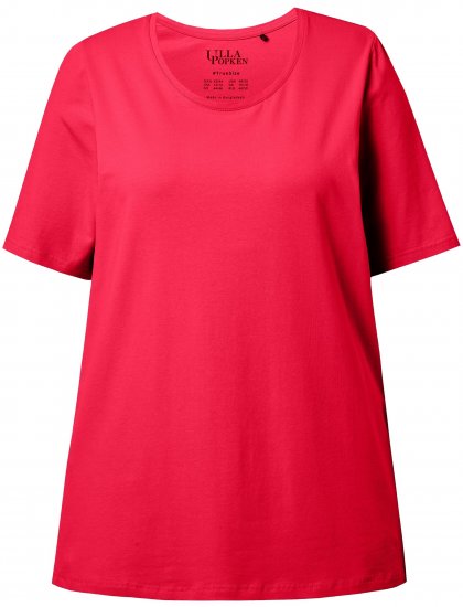 Ulla Popken Essential Round Neck Stretch Tee Red - Marškinėliai - 