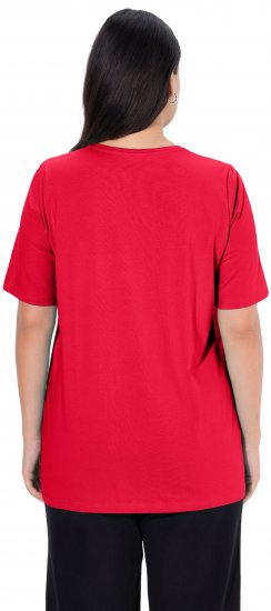 Ulla Popken Essential Round Neck Stretch Tee Red - Marškinėliai - 