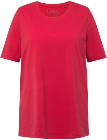 Ulla Popken Essential Round Neck Stretch Tee Dark Pink - Marškinėliai - 