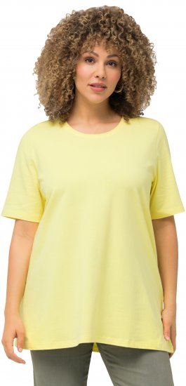 Ulla Popken Essential Round Neck Stretch Tee Lemon Yellow - Marškinėliai - 