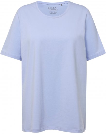 Ulla Popken Essential Round Neck Stretch Tee Sky Blue - Marškinėliai - 