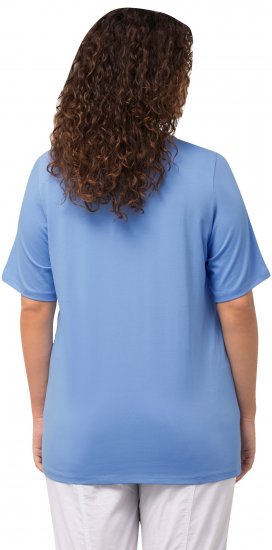 Ulla Popken Essential Round Neck Stretch Tee Cloud Blue - Marškinėliai - 