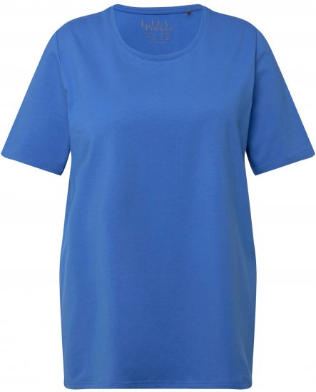 Ulla Popken Essential Round Neck Stretch Tee Denim Blue - Marškinėliai - 