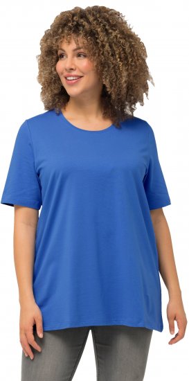 Ulla Popken Essential Round Neck Stretch Tee Denim Blue - Marškinėliai - 