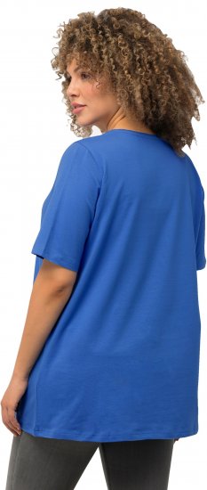 Ulla Popken Essential Round Neck Stretch Tee Denim Blue - Marškinėliai - 