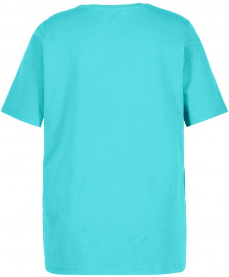 Ulla Popken Essential Round Neck Stretch Tee Deep Aqua - Marškinėliai - 