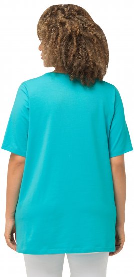 Ulla Popken Essential Round Neck Stretch Tee Deep Aqua - Marškinėliai - 