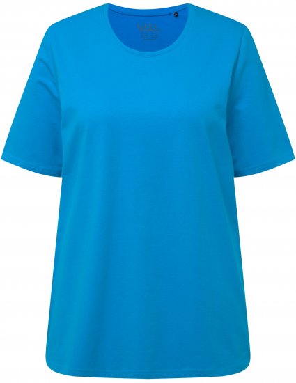 Ulla Popken Essential Round Neck Stretch Tee Sapphire Blue - Marškinėliai - 