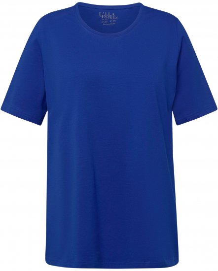 Ulla Popken Essential Round Neck Stretch Tee Cobalt Blue - Marškinėliai - 