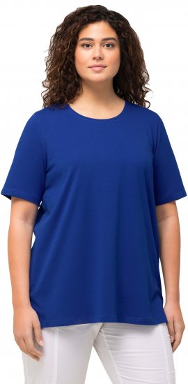 Ulla Popken Essential Round Neck Stretch Tee Cobalt Blue - Marškinėliai - 