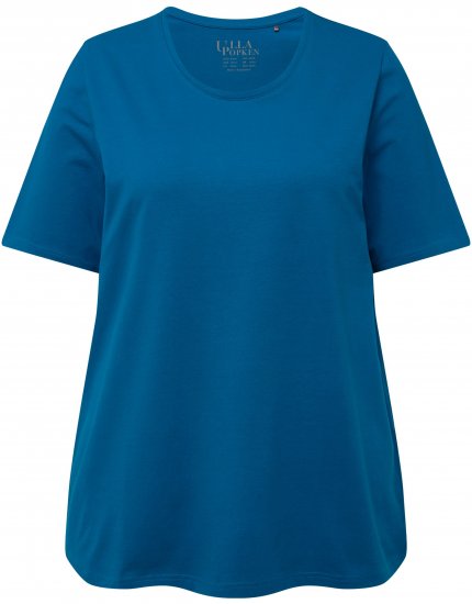 Ulla Popken Essential Round Neck Stretch Tee Medium Blue - Marškinėliai - 