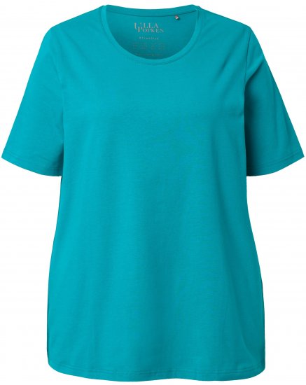 Ulla Popken Essential Round Neck Stretch Tee Teal - Marškinėliai - 