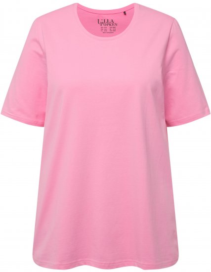 Ulla Popken Essential Round Neck Stretch Tee Light Pink - Marškinėliai - 