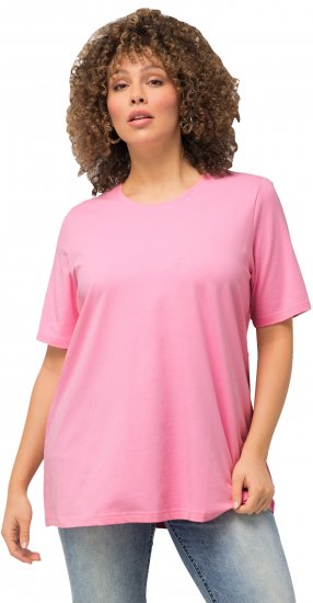 Ulla Popken Essential Round Neck Stretch Tee Light Pink - Marškinėliai - 