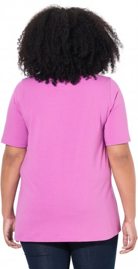 Ulla Popken Essential Round Neck Stretch Tee Cool Pink - Marškinėliai - 