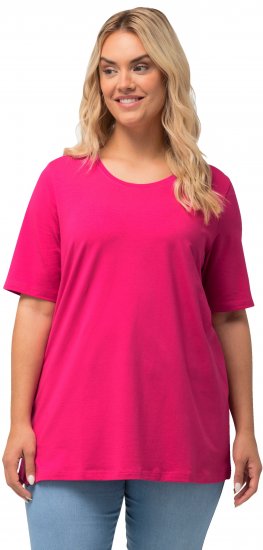 Ulla Popken Essential Round Neck Stretch Tee Fuchsia Pink - Marškinėliai - 