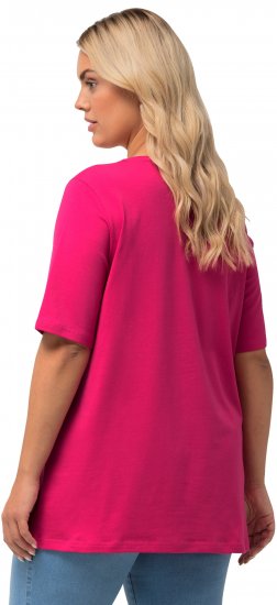 Ulla Popken Essential Round Neck Stretch Tee Fuchsia Pink - Marškinėliai - 