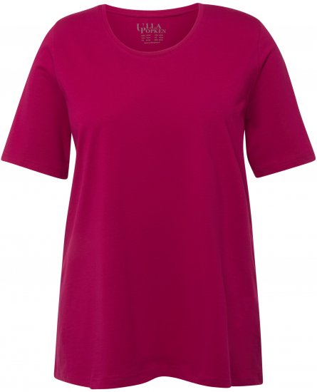 Ulla Popken Essential Round Neck Stretch Tee Magnolia Red - Marškinėliai - 