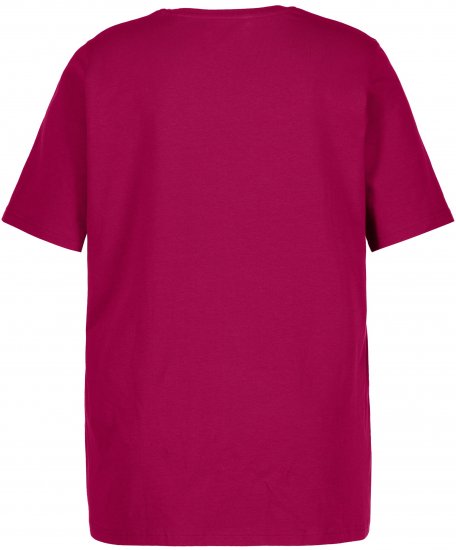 Ulla Popken Essential Round Neck Stretch Tee Magnolia Red - Marškinėliai - 