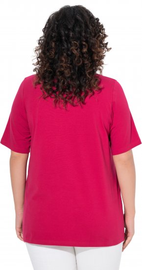 Ulla Popken Essential V-Neck Stretch Tee Dark Raspberry - Marškinėliai - 
