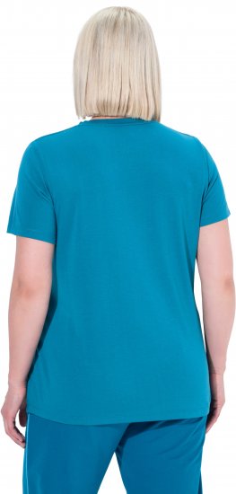 Ulla Popken Functional Antibacterial Finish V-Neck Short Sleeve Knit Top Opal Green - Marškinėliai - 