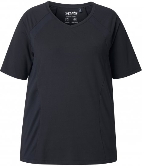 Ulla Popken Quick-Drying Short Sleeve T-Shirt Black - Marškinėliai - 
