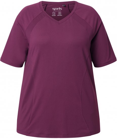 Ulla Popken Quick-Drying Short Sleeve T-Shirt Dark Cherry - Marškinėliai - 
