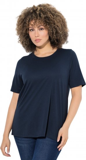 Ulla Popken Scoop Neck Short Sleeve Tee Navy - Marškinėliai - 