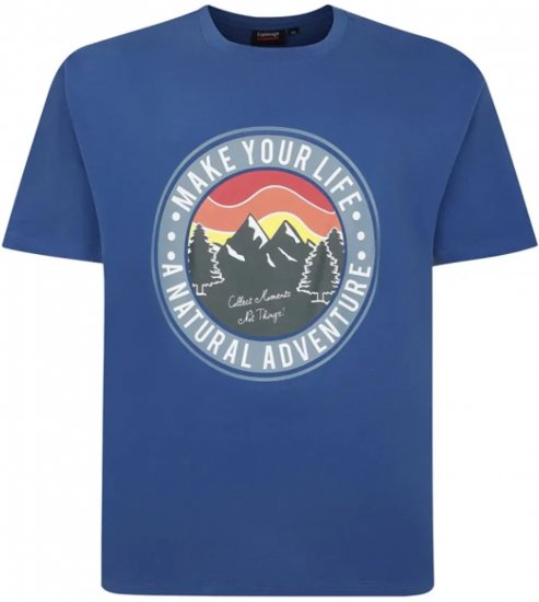 Espionage T421 Natural Adventure Printed T-Shirt Blue - Didelių vyrų marškinėliai su spaudiniais - Didelių vyrų marškinėliai su spaudiniais