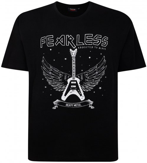 Espionage T426 Fearless Printed T-Shirt Black - Marškinėliai - Marškinėliai - 2XL-14XL