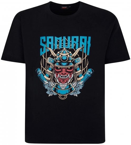 Espionage T429 Samurai Printed T-Shirt Navy - Didelių vyrų marškinėliai su spaudiniais - Didelių vyrų marškinėliai su spaudiniais