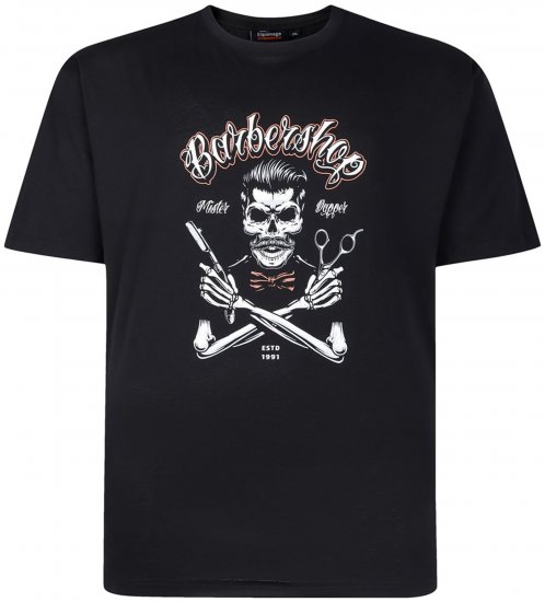 Espionage T437 Barbers Shop Printed T-Shirt Black - Marškinėliai - Marškinėliai - 2XL-14XL