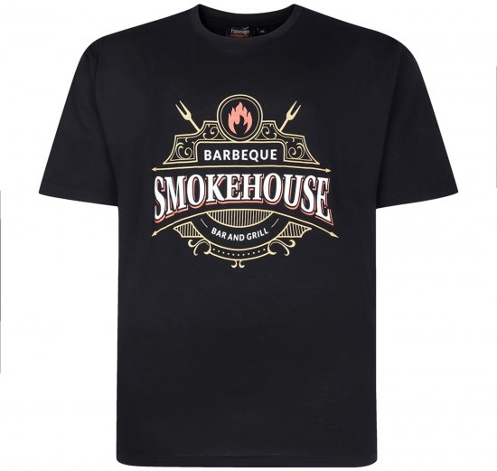 Espionage T437 Smokehouse Printed T-Shirt Black - Didelių vyrų marškinėliai su spaudiniais - Didelių vyrų marškinėliai su spaudiniais