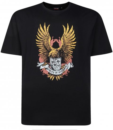 Espionage T442 Eagle Printed T-Shirt Black - Marškinėliai - Marškinėliai - 2XL-14XL
