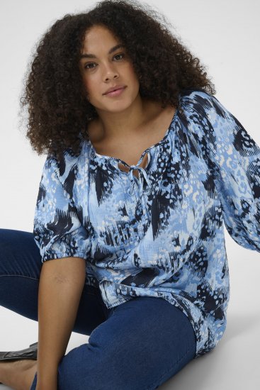 Kaffe Curve Aliana Tunic Blue Flower Animal - Tunikos - 