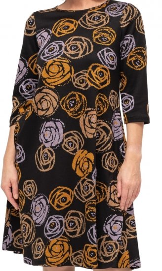 Scandinavian Caramel Flower Petals Dress Lavender and Orange - DRABUŽIAI MOTERIMS 40-66 - 