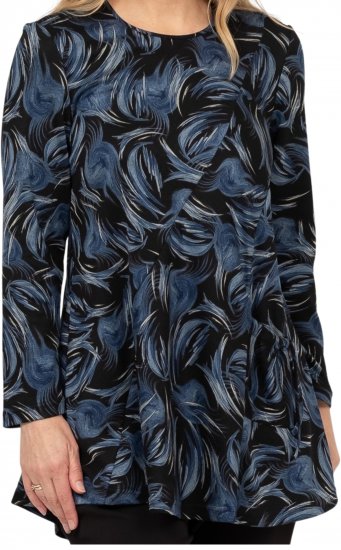 Scandinavian Caramel Swirls Tunic Blue - Spausdinti marškinėliai moterims - 