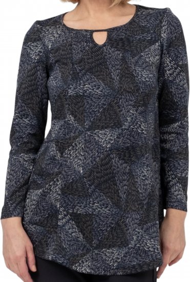 Scandinavian Caramel Triangles Tunic Dark Blue - Spausdinti marškinėliai moterims - 