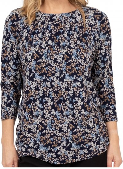 Scandinavian Caramel Tiny Flower Petals Blouse Light Blue - Spausdinti marškinėliai moterims - 