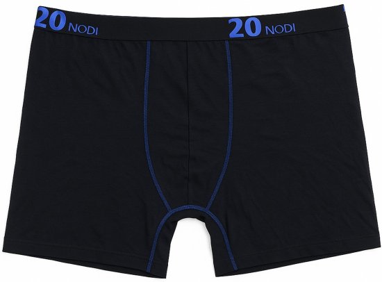 20 Nodi Stretch Cotton Boxer with Medium Leg Black - Apatinis trikotažas ir plaukimo apranga - Apatinis trikotažas - 2XL-8XL